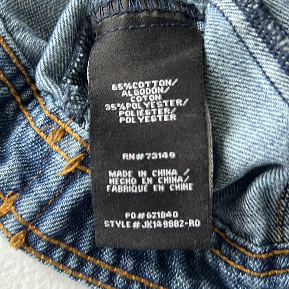 Boom Boom Jeans Distressed Urban Crop Denim Jacket Woman's Small - Picture 6 of 7
